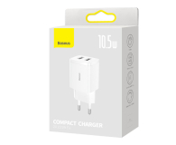 BASEUS Ładowarka sieciowa 2x USB-A 10.5W 2A CCXJ010202 - 1194204 - zdjęcie 3